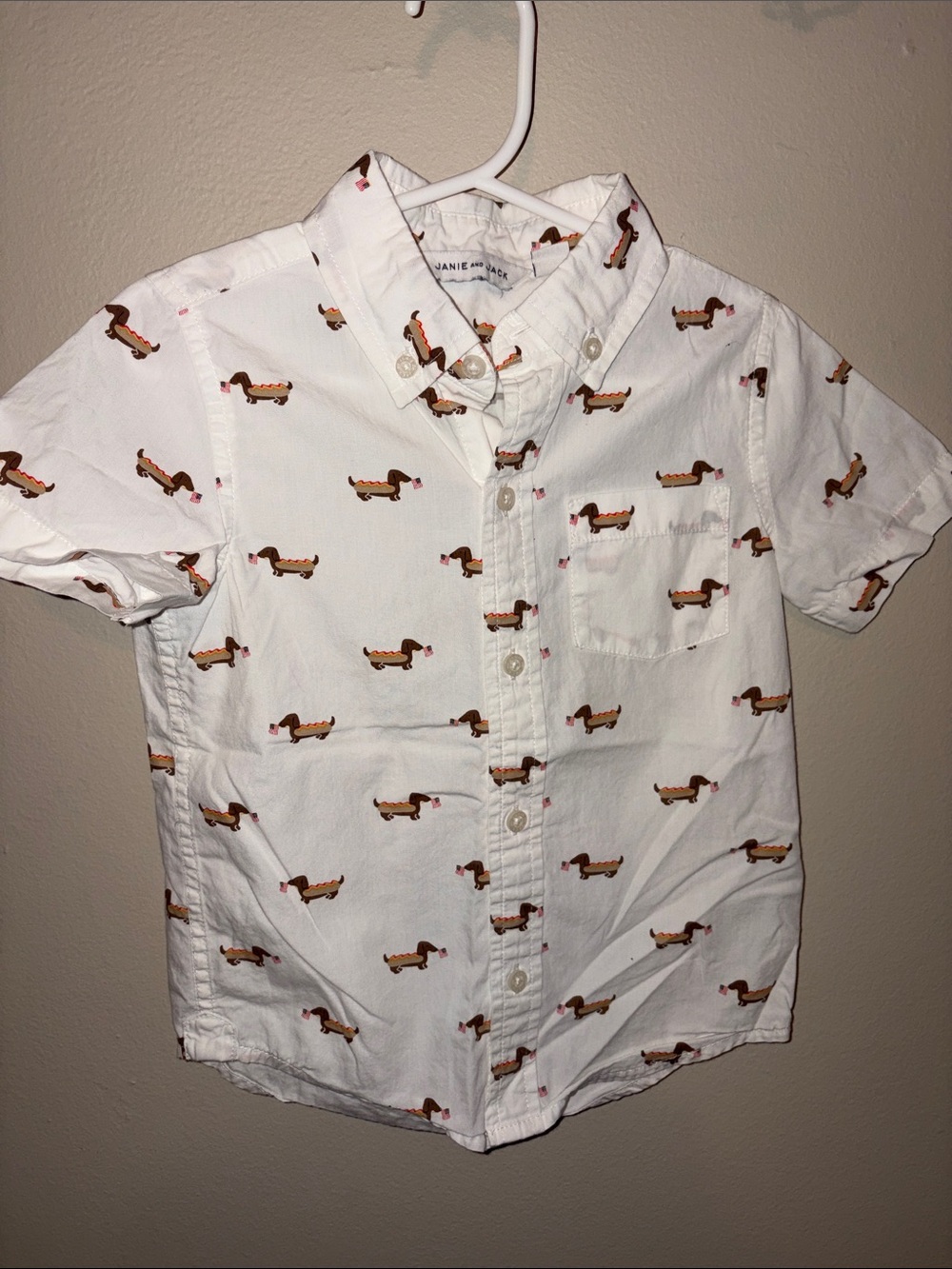 Janie and Jack Shirt with Patriotic Dachshund Print